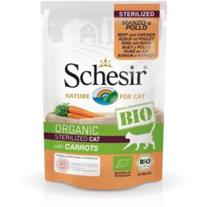 Schesir Cat BIO Organic Sterilized Govedina i Piletina sa Šargarepom - 12x85 g